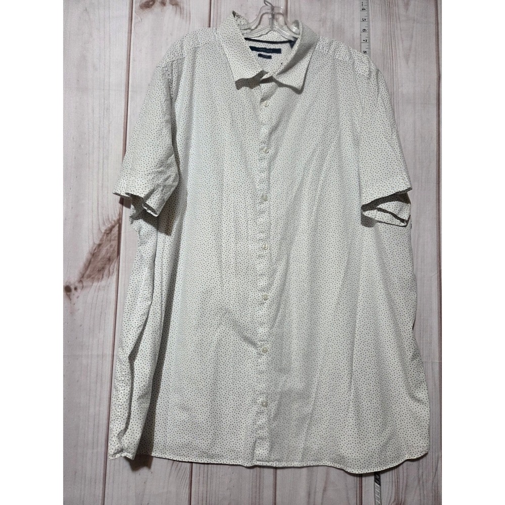 Men's 3xl Tall Short Sleeve Button Down Shirt Dotted Print Casual Work